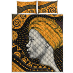 Tribal African Girl Print Quilt Bed Set
