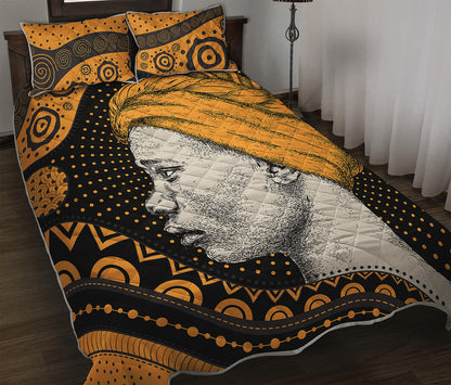 Tribal African Girl Print Quilt Bed Set