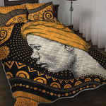 Tribal African Girl Print Quilt Bed Set