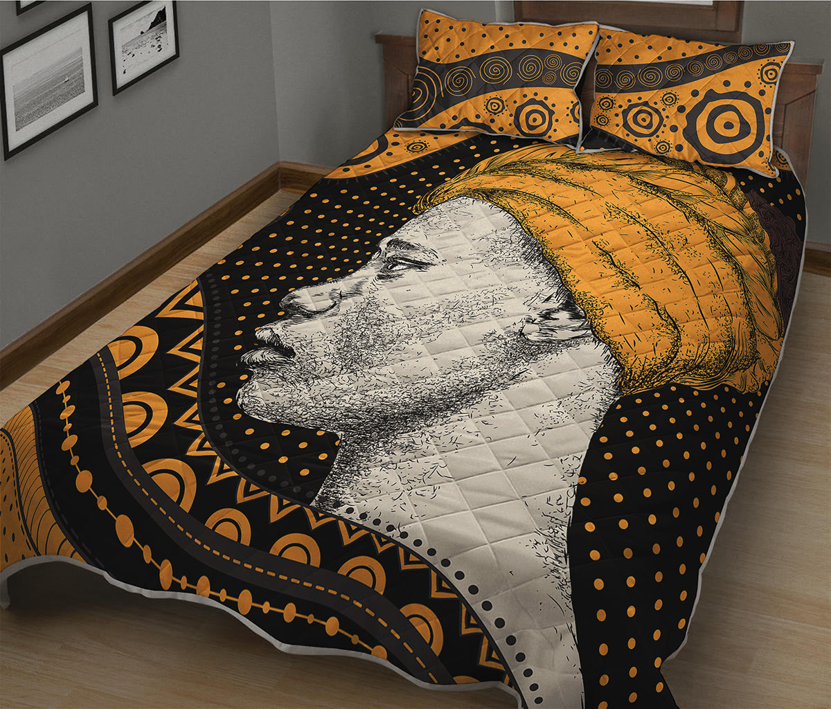 Tribal African Girl Print Quilt Bed Set