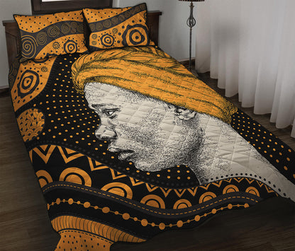 Tribal African Girl Print Quilt Bed Set