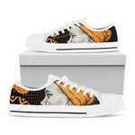 Tribal African Girl Print White Low Top Shoes