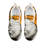 Tribal African Girl Print White Sneakers