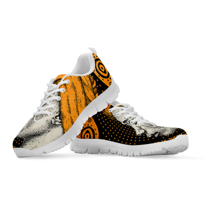 Tribal African Girl Print White Sneakers