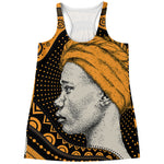 Tribal African Girl Print Women's Racerback Tank Top