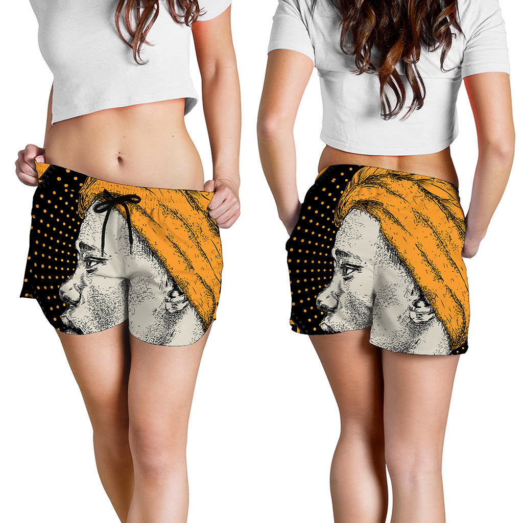 Tribal African Girl Print Women's Shorts