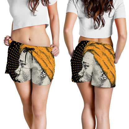 Tribal African Girl Print Women's Shorts