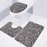 Tribal Aztec Geometric Pattern Print 3 Piece Bath Mat Set