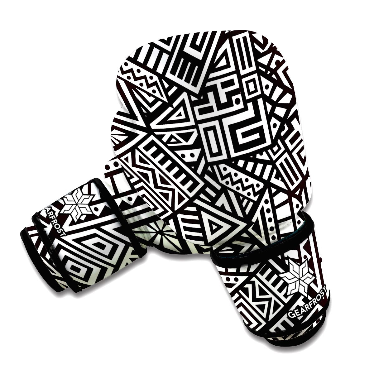 Tribal Aztec Geometric Pattern Print Boxing Gloves