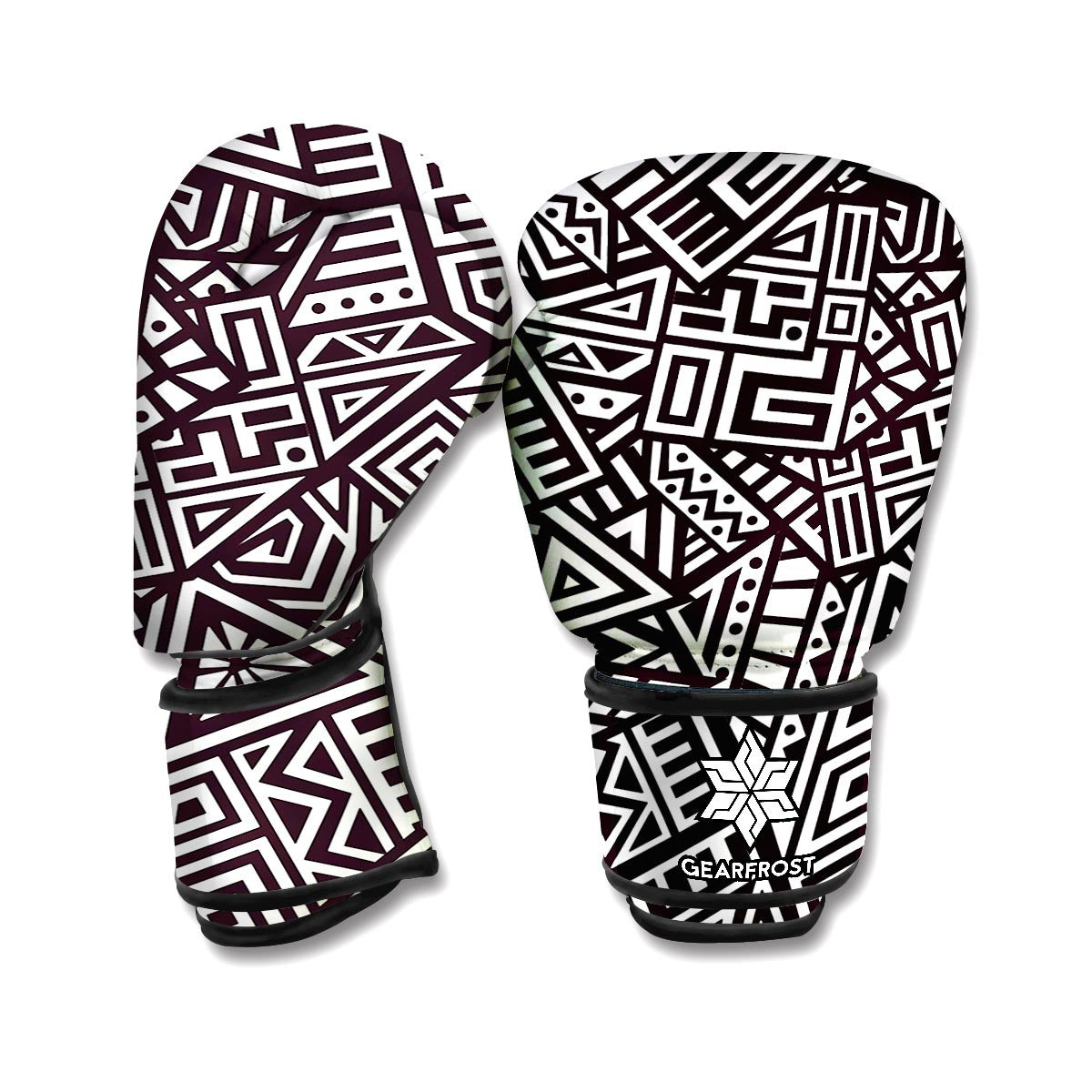 Tribal Aztec Geometric Pattern Print Boxing Gloves