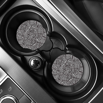 Tribal Aztec Geometric Pattern Print Car Coasters