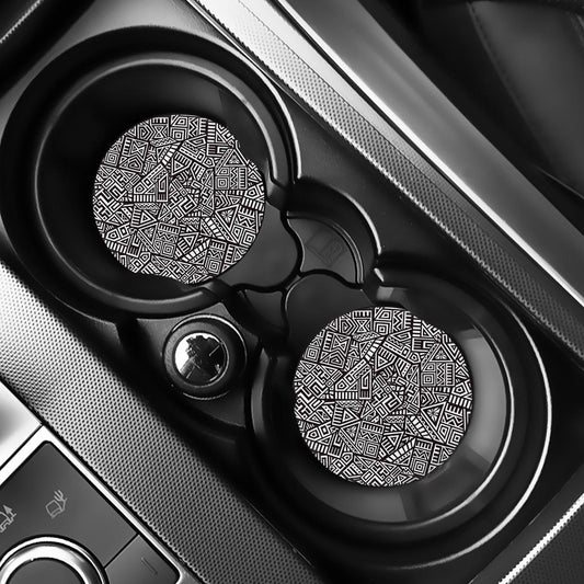 Tribal Aztec Geometric Pattern Print Car Coasters