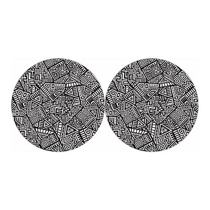 Tribal Aztec Geometric Pattern Print Car Coasters