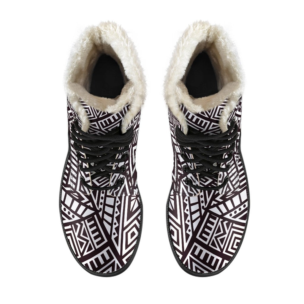 Tribal Aztec Geometric Pattern Print Comfy Boots GearFrost