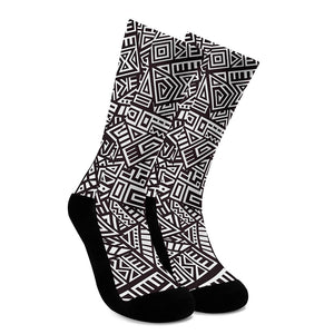 Tribal Aztec Geometric Pattern Print Crew Socks