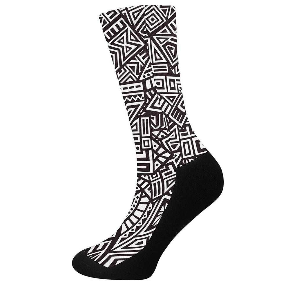 Tribal Aztec Geometric Pattern Print Crew Socks