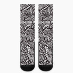 Tribal Aztec Geometric Pattern Print Crew Socks