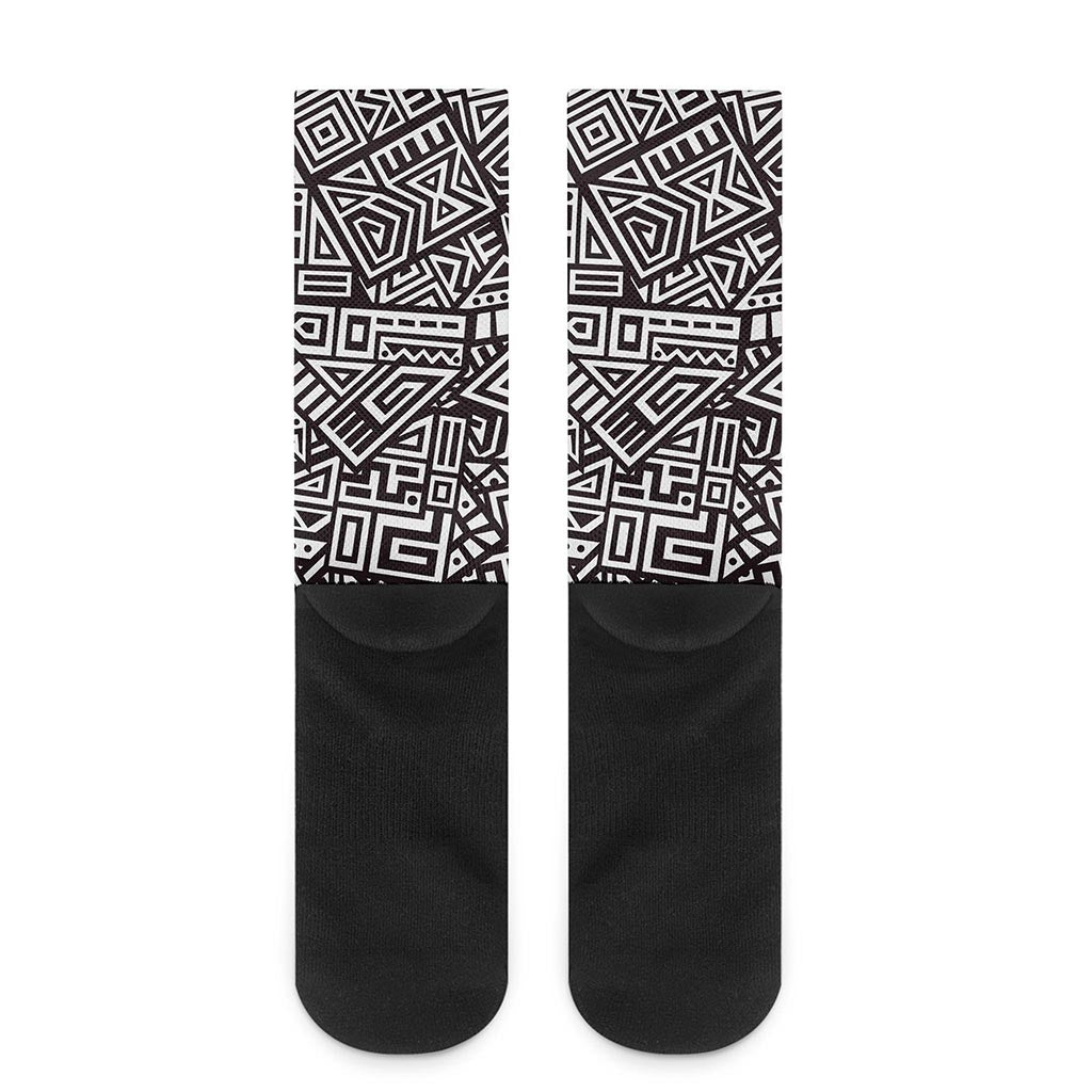 Tribal Aztec Geometric Pattern Print Crew Socks