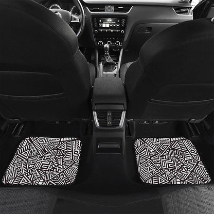 Tribal Aztec Geometric Pattern Print Front and Back Car Floor Mats