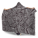 Tribal Aztec Geometric Pattern Print Hooded Blanket