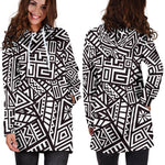 Tribal Aztec Geometric Pattern Print Hoodie Dress GearFrost