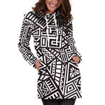 Tribal Aztec Geometric Pattern Print Hoodie Dress GearFrost