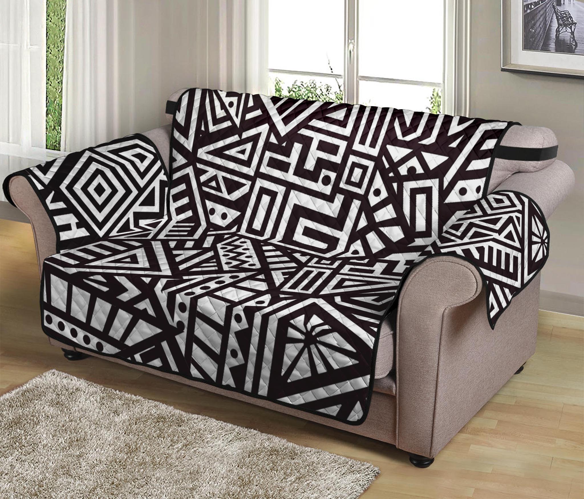 Tribal Aztec Geometric Pattern Print Loveseat Protector