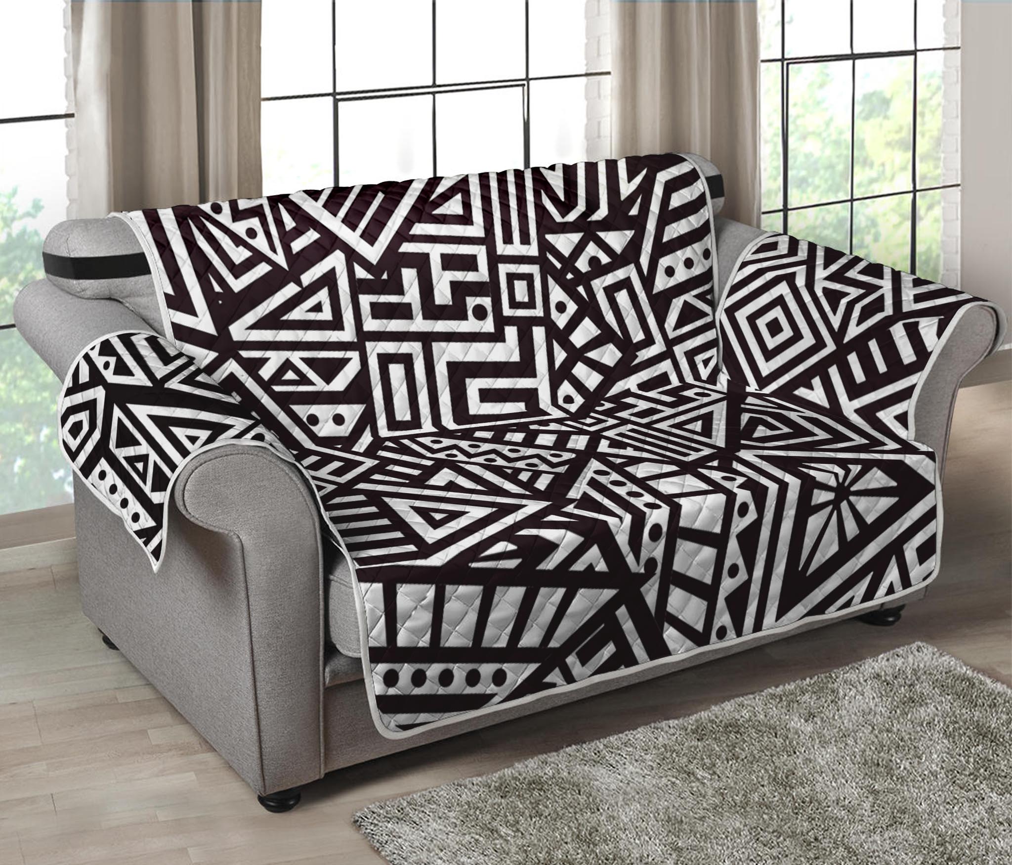 Tribal Aztec Geometric Pattern Print Loveseat Protector