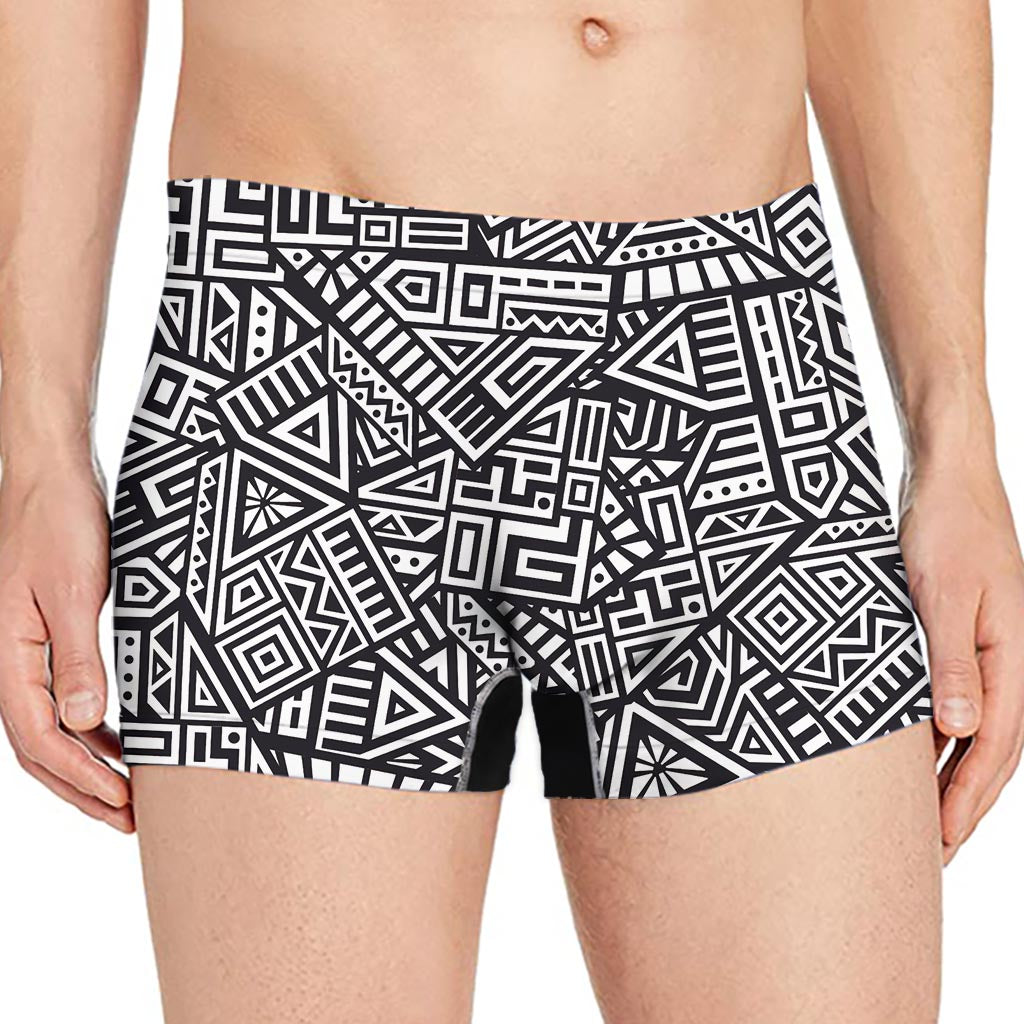 Tribal Aztec Geometric Pattern Print Men's Boxer Briefs