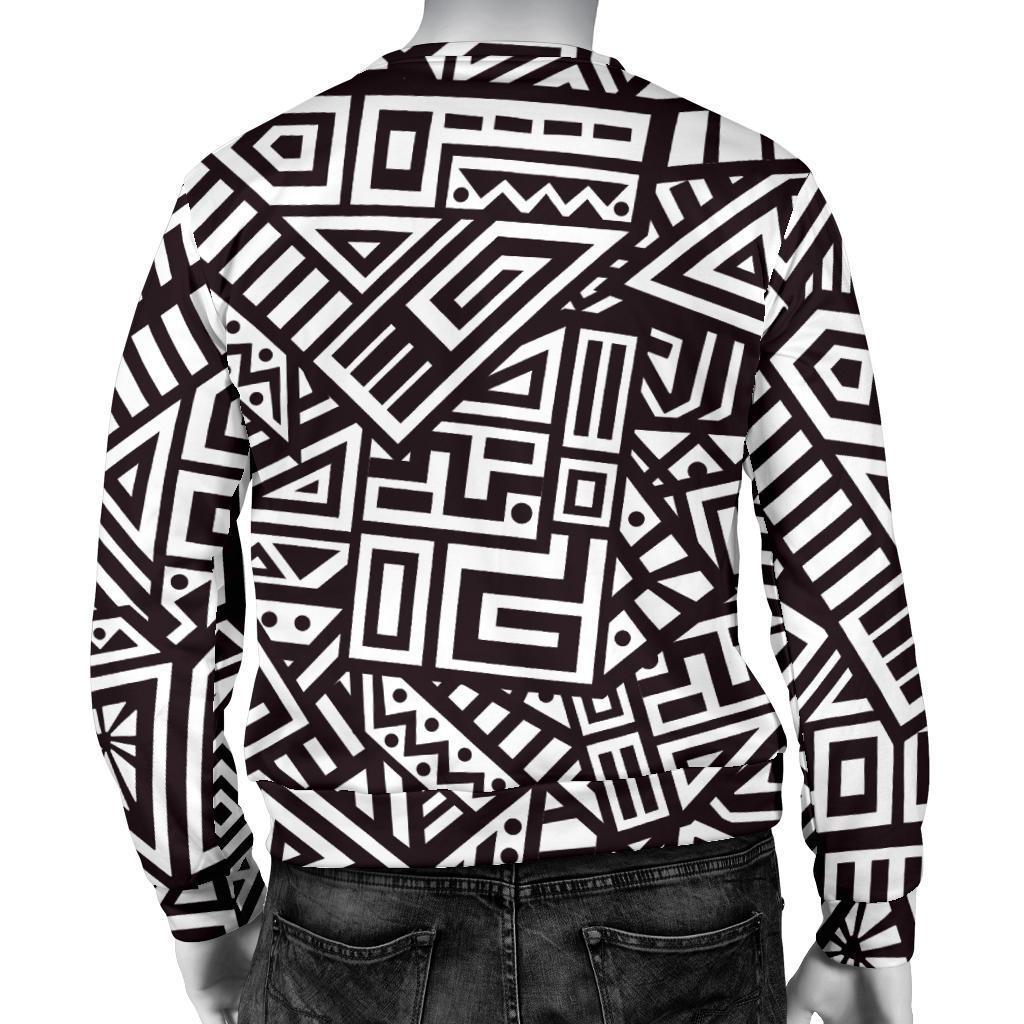 Tribal Aztec Geometric Pattern Print Men's Crewneck Sweatshirt GearFrost