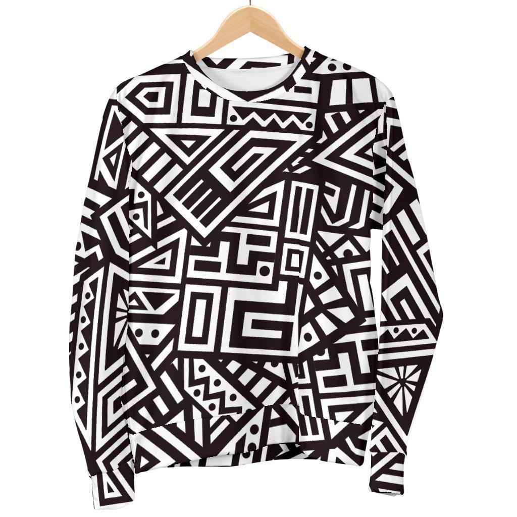 Tribal Aztec Geometric Pattern Print Men's Crewneck Sweatshirt GearFrost