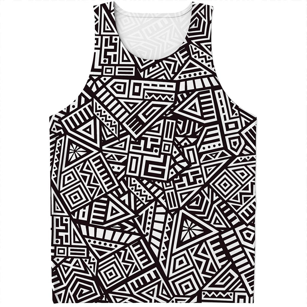 Tribal Aztec Geometric Pattern Print Men's Tank Top