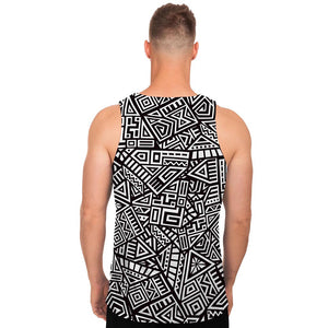 Tribal Aztec Geometric Pattern Print Men's Tank Top