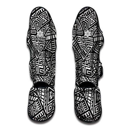 Tribal Aztec Geometric Pattern Print Muay Thai Shin Guard