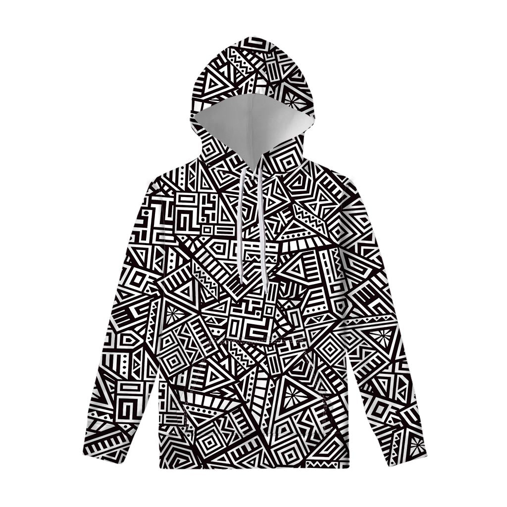 Tribal Aztec Geometric Pattern Print Pullover Hoodie