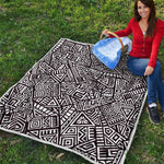 Tribal Aztec Geometric Pattern Print Quilt