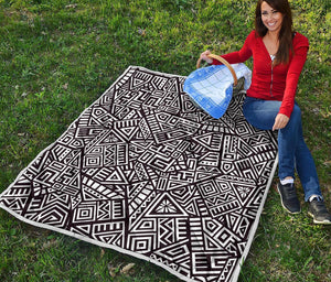 Tribal Aztec Geometric Pattern Print Quilt