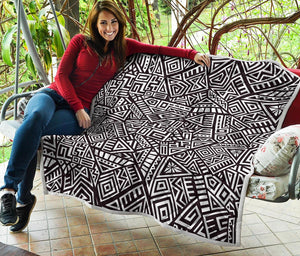 Tribal Aztec Geometric Pattern Print Quilt