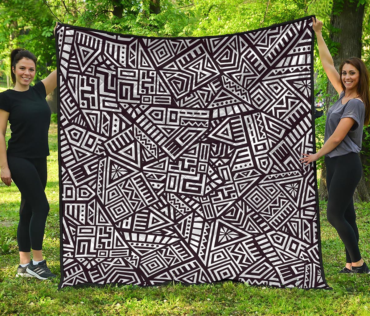 Tribal Aztec Geometric Pattern Print Quilt