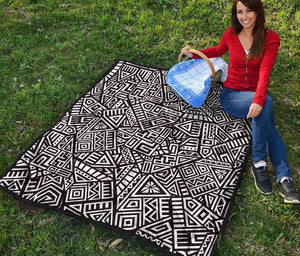 Tribal Aztec Geometric Pattern Print Quilt