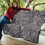 Tribal Aztec Geometric Pattern Print Quilt