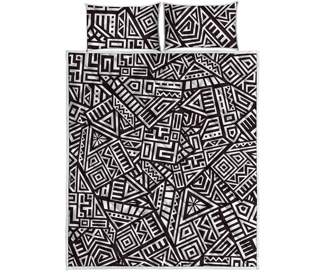 Tribal Aztec Geometric Pattern Print Quilt Bed Set