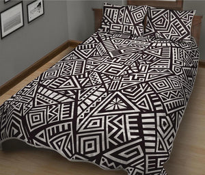 Tribal Aztec Geometric Pattern Print Quilt Bed Set