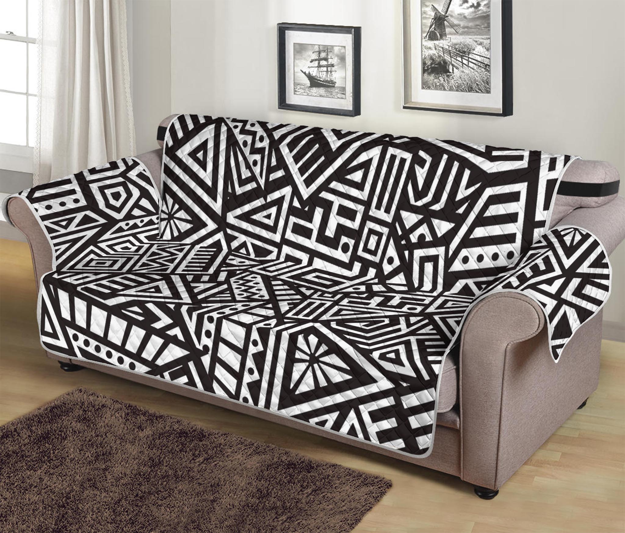 Tribal Aztec Geometric Pattern Print Sofa Protector