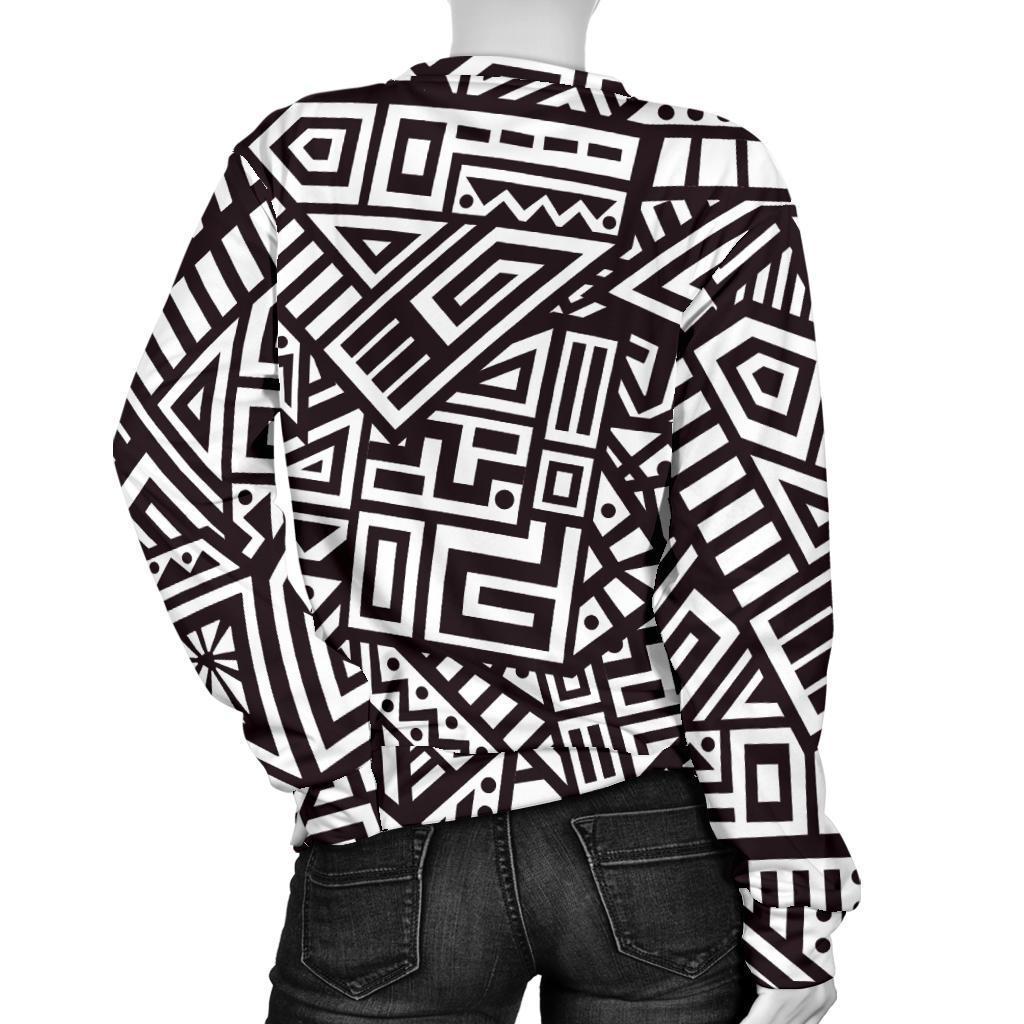 Tribal Aztec Geometric Pattern Print Women's Crewneck Sweatshirt GearFrost