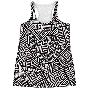 Tribal Aztec Geometric Pattern Print Women's Racerback Tank Top