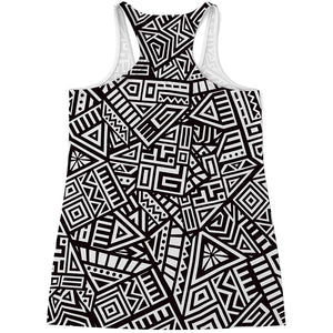 Tribal Aztec Geometric Pattern Print Women's Racerback Tank Top