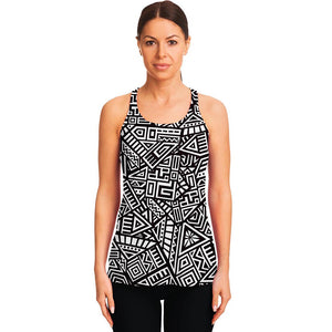 Tribal Aztec Geometric Pattern Print Women's Racerback Tank Top