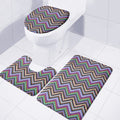 Tribal Aztec Hippie Pattern Print 3 Piece Bath Mat Set