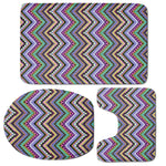 Tribal Aztec Hippie Pattern Print 3 Piece Bath Mat Set